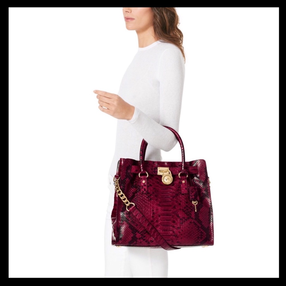 NWT Michael Kors Large Hamilton Snake Print Tote - Picture 13 of 14